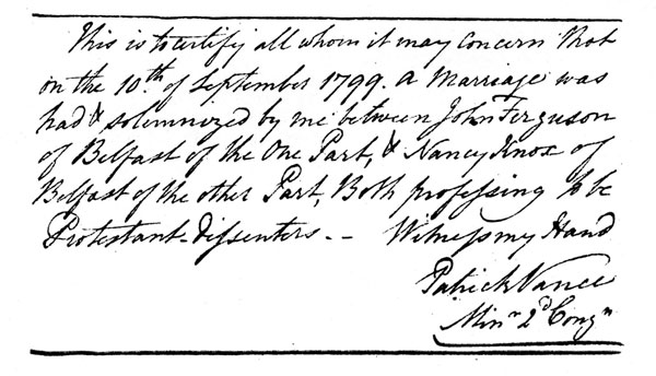 Marriage Certificate John Ferguson