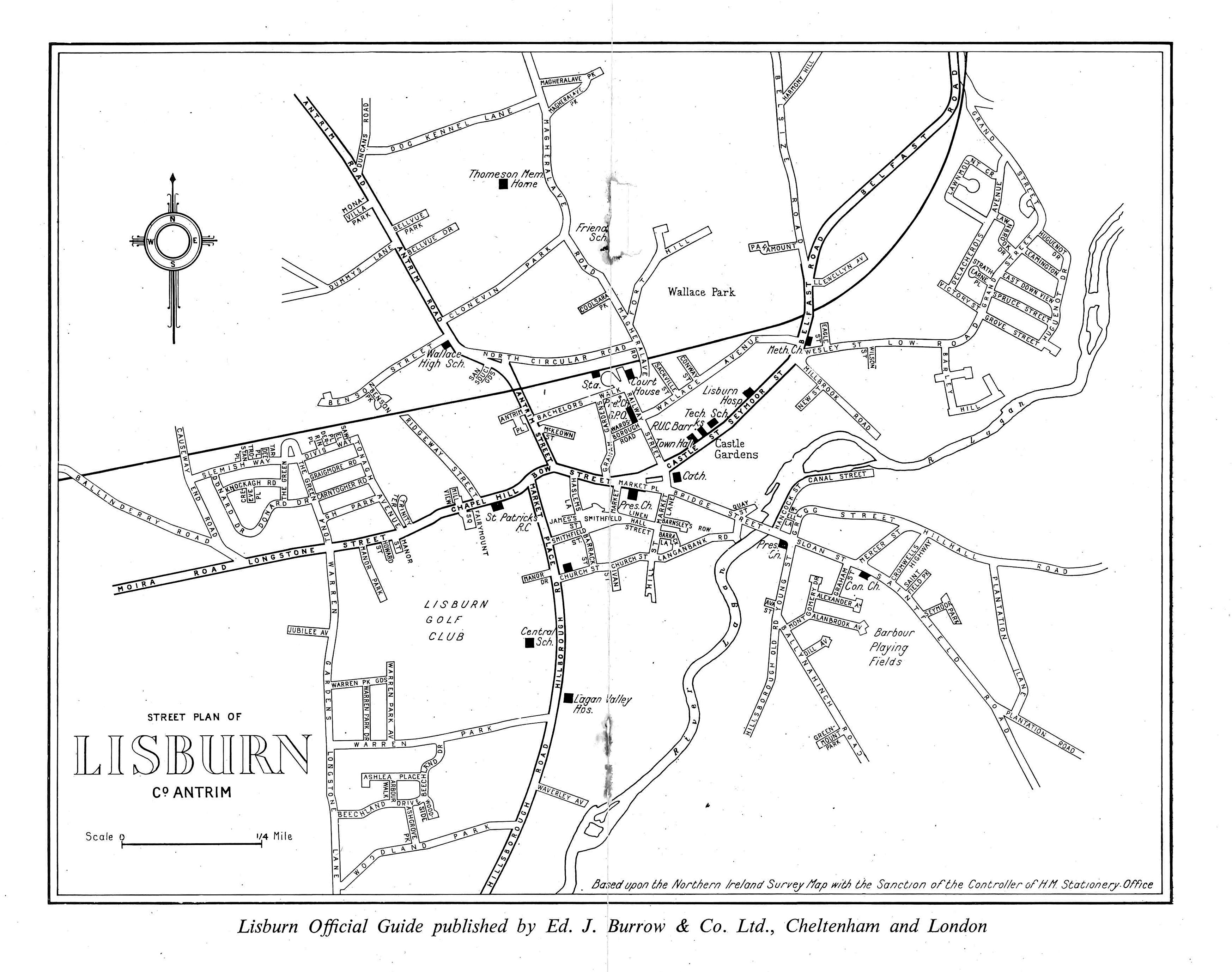Lisburn Street Map, 1952