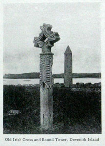 Old Irish Cross and Round Tower, Devenish Island