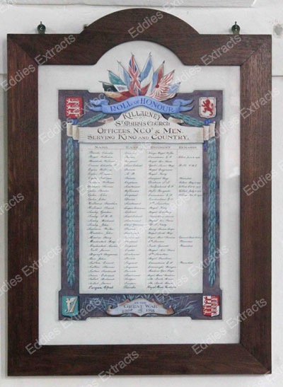Great War Roll of Honour in St Mary's, Killarney