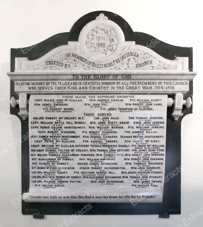 Ballynure Presbyterian Church War Memorial