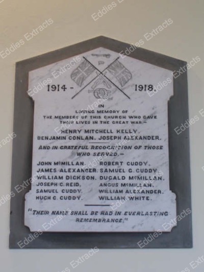 Memorial in the congregation of Lower Clonaneese