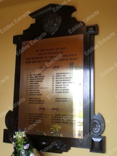 Newtowncunningham Presbyterian Church WW2 War Memorial