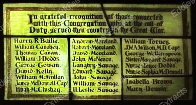 Portaferry Presbyterian Church WW1 Memorial