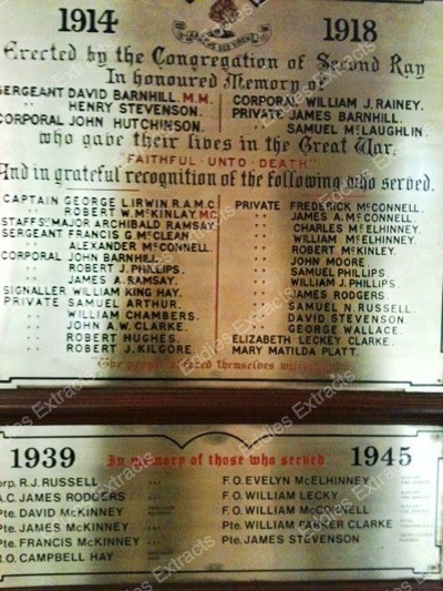 Second Ray Presbyterian Church War Memorial