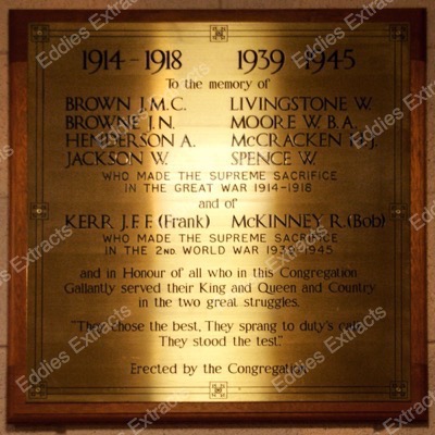 First Ballymacarrett Presbyterian Church War Memorial