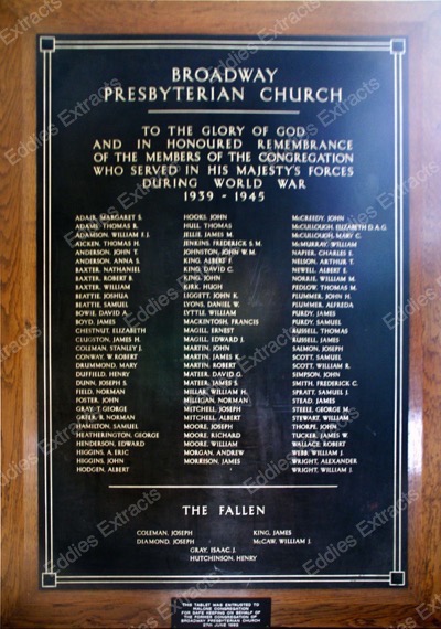 Broadway Presbyterian Church War Memorial