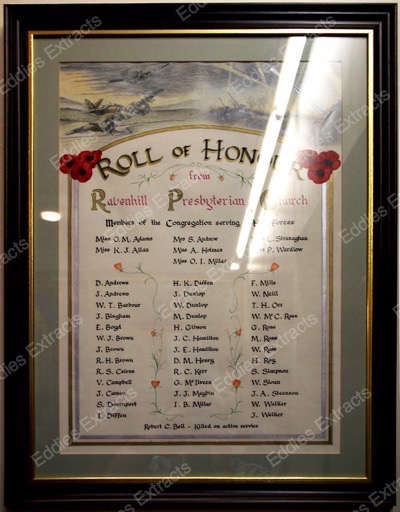 Ravenhil Road Presbyterian Church, Belfast, War Memorial