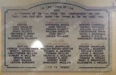 Loughgall Presbyterian Church War Memorial